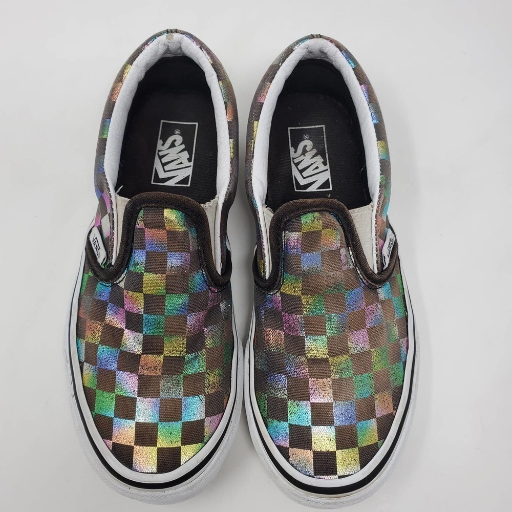 Vans Kids Slip-On Sneakers - Multicolor Metallic Checkerboard